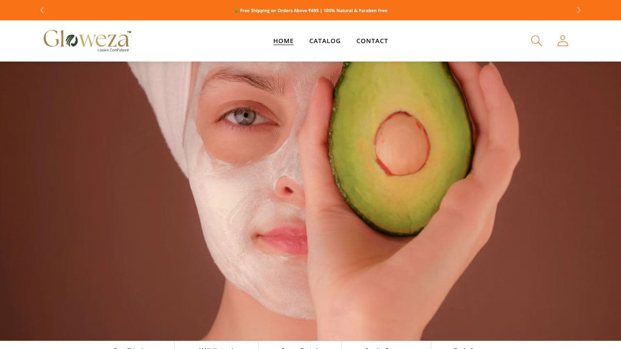 Gloweza live site preview
