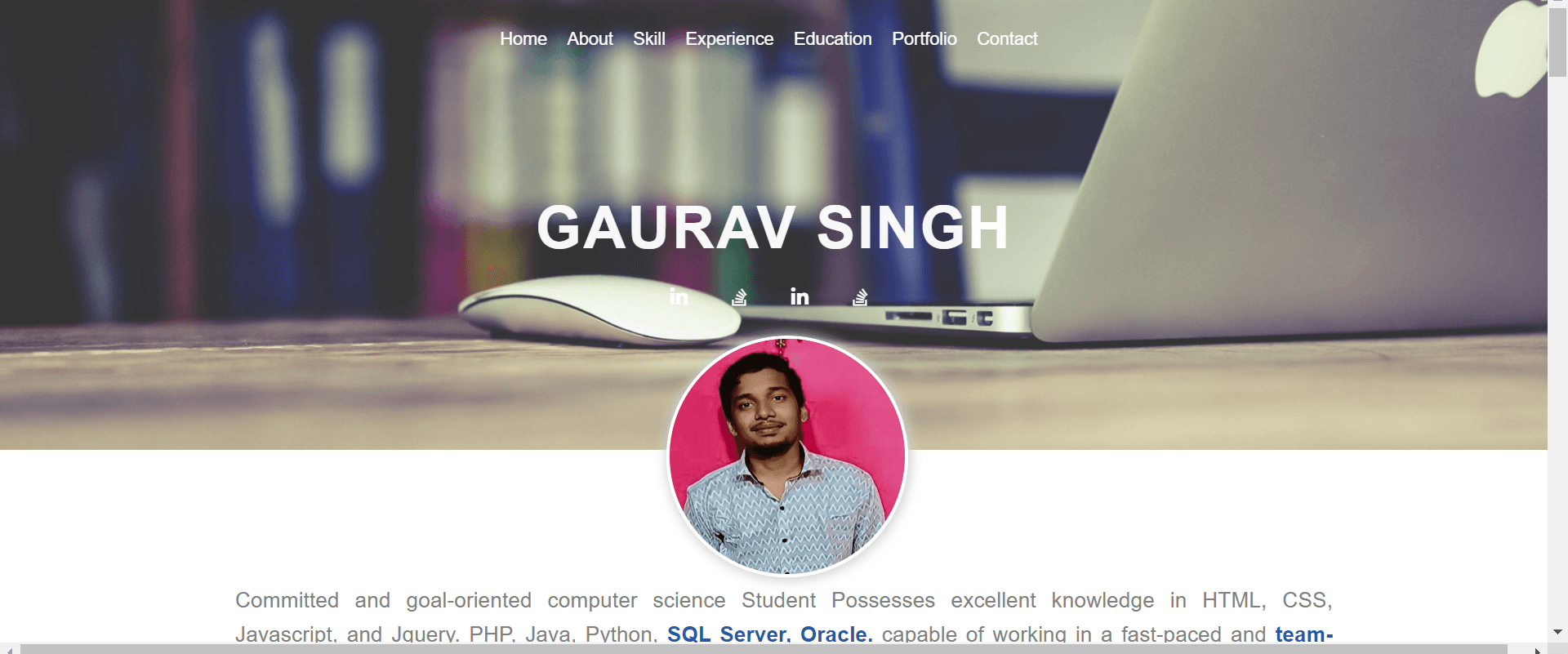 PortFolio live site preview