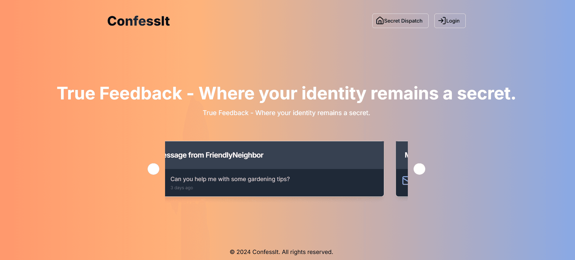 ConfessIt live site preview