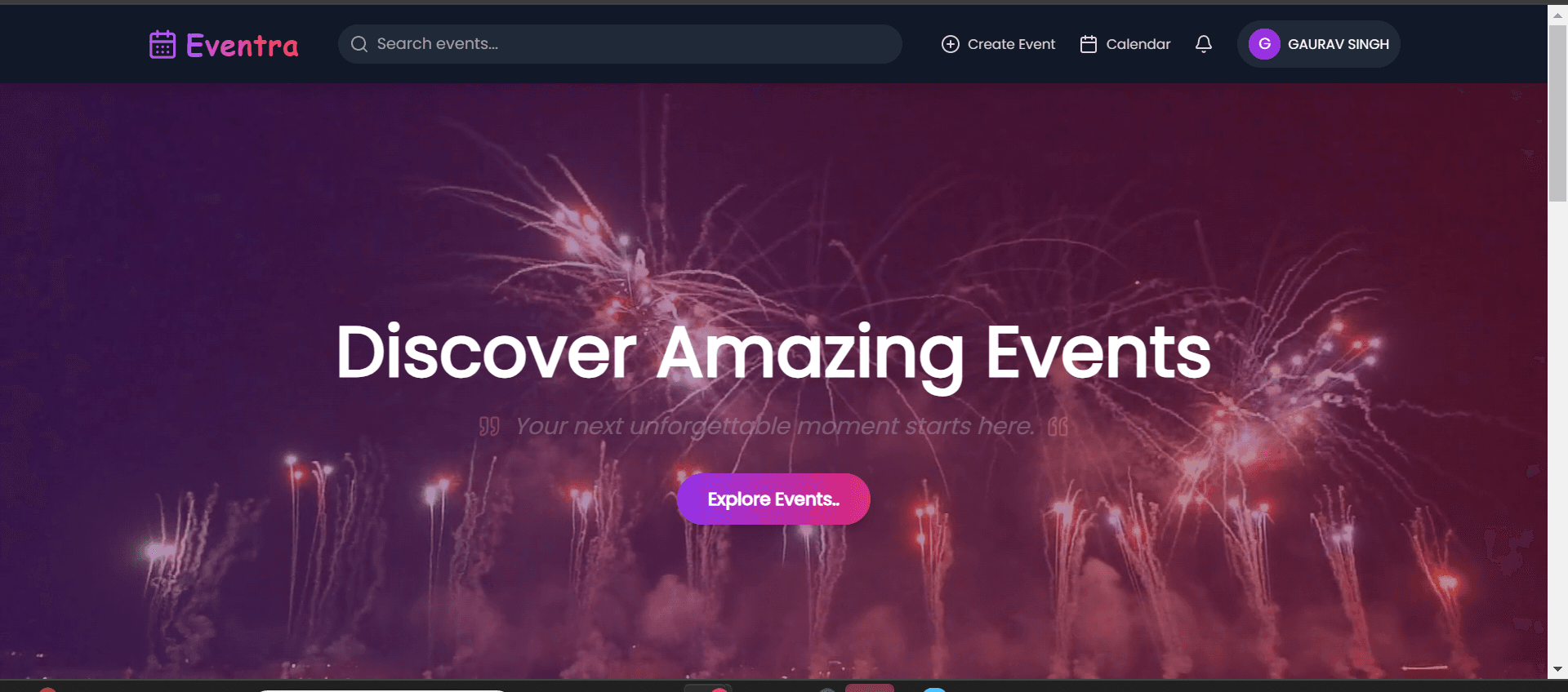 Eventra live site preview